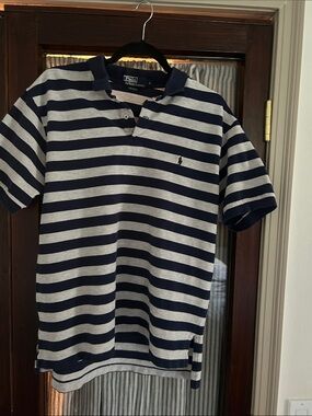 Polo by Ralph Lauren Navy & White Striped Classic Men’s Polo
